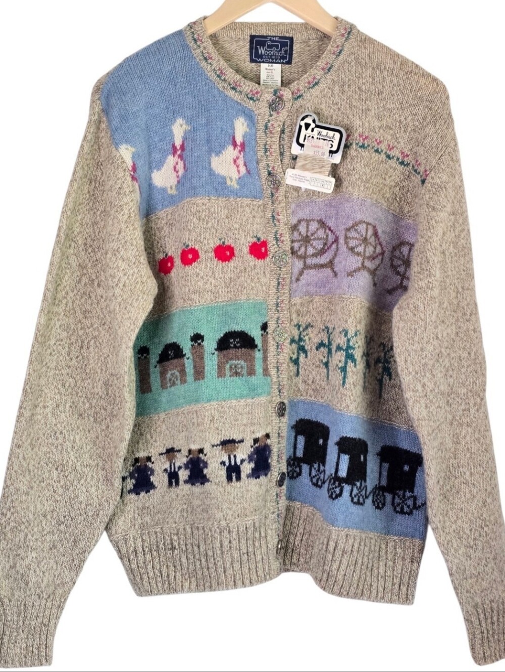*VTG/NWT* WOOLRICH Farm Sweater, Vintage Duck And Amish Country Cardigan